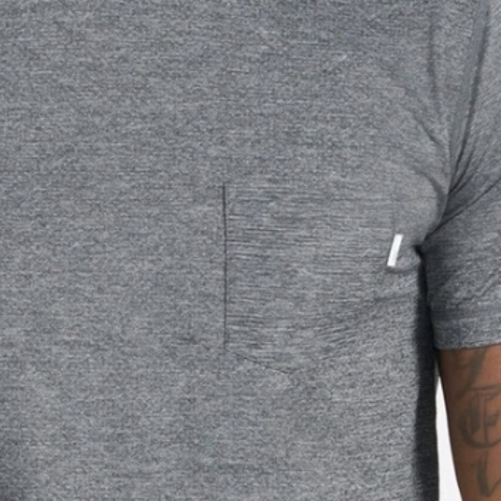 Vuori Tradewind shirt Tee Grey Pocket Crew Large Performance Charcoal Grey - Picture 4 of 7